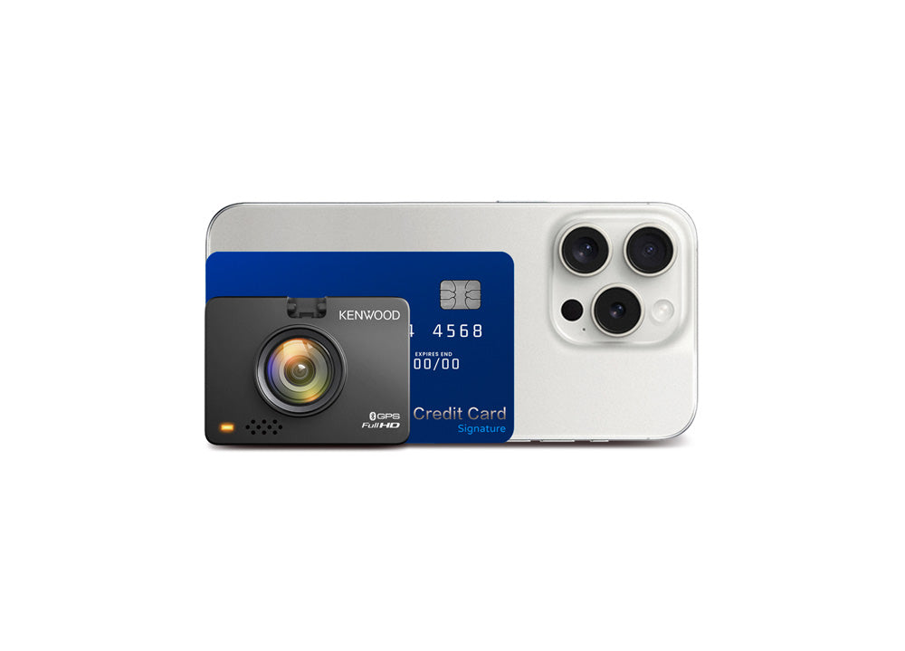 DRV-A310W dash cam by KENWOOD small and compact