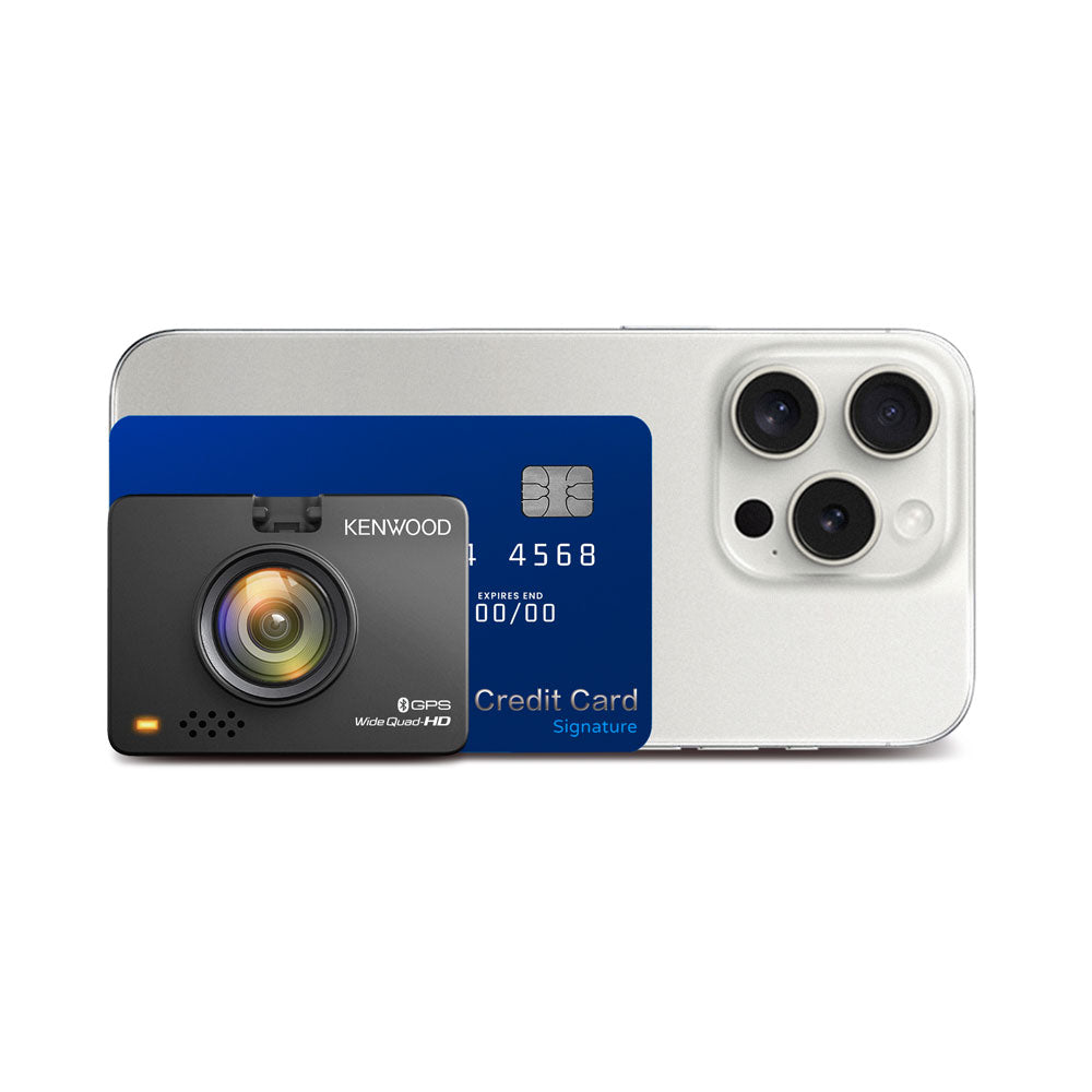 DRV-A501W dash cam smaller than a credit card