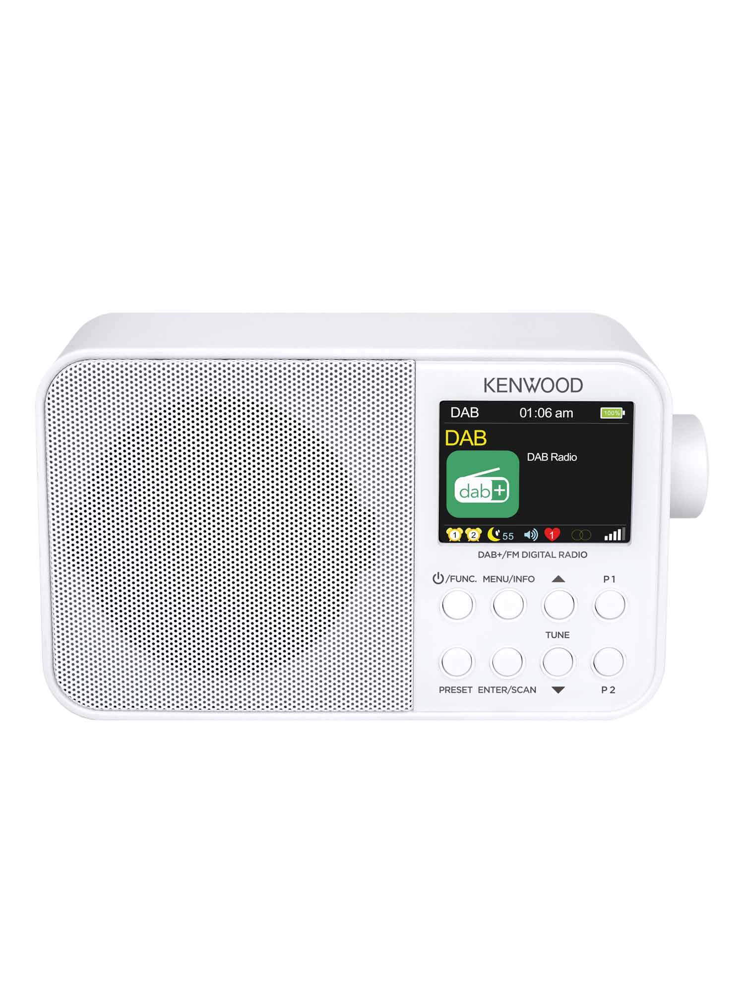 CR-M30DAB-W KENWOOD portable DAB Radio with Bluetooth Audio Streaming front view