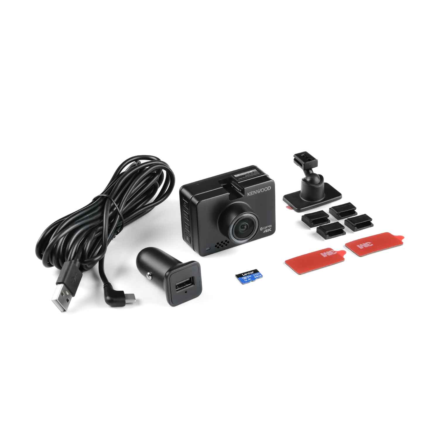 DRV-A610W Compact 4K Ultra-HD Dash Cam, 2.0" LCD Screen, 64GB SD-Card