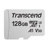 Transcend 128GB microSDXC UHS-I memory card on a white background