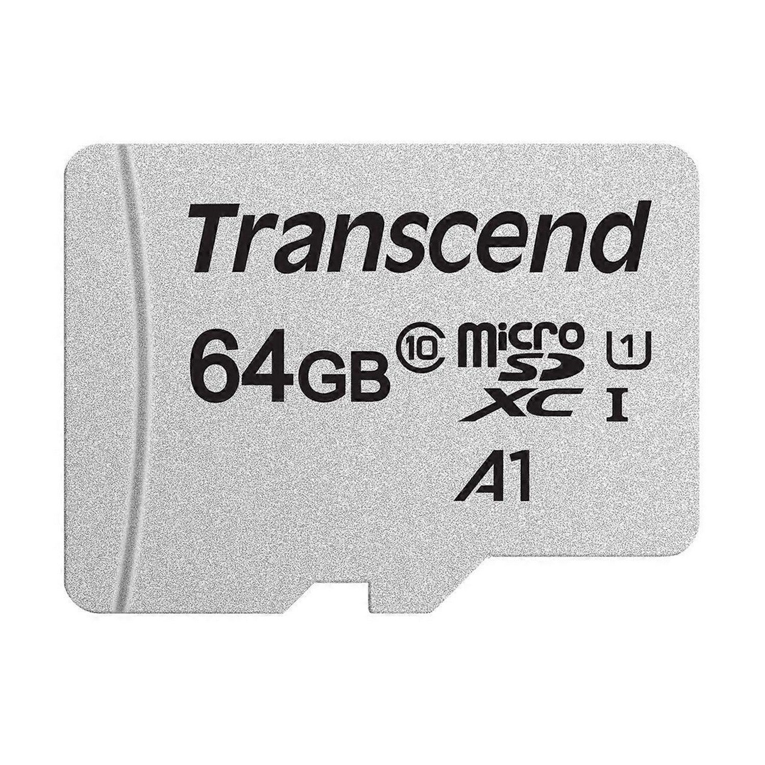 Transcend 64GB microSDXC card on a white background