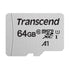 Transcend 64GB microSDXC card on a white background