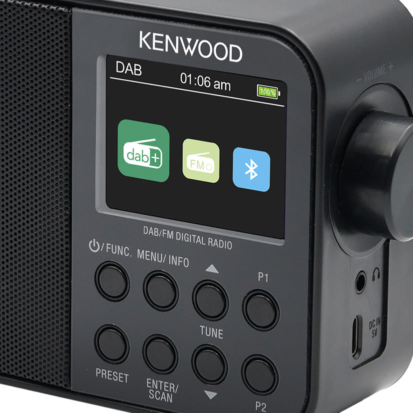 CR-M30DAB-B KENWOOD Portable DAB Radio with Bluetooth Audio Streaming
