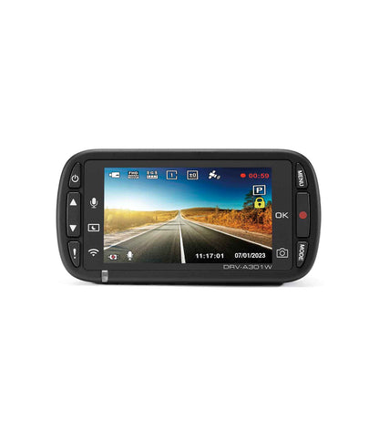 DRV-A301W Full HD Dash Cam, 2.7&quot; LCD Screen, Phone App, 16GB SD-Card