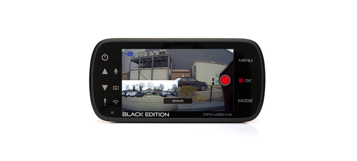 Black Edition KENWOOD dash cam rear view camera display