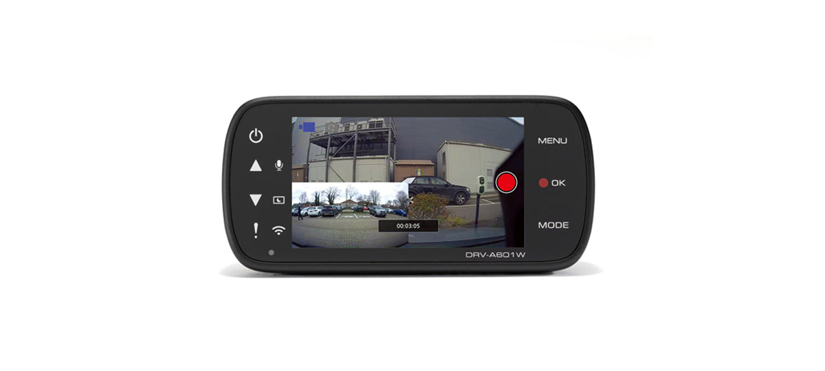 DRV-A601W & KCA-R200 dash cam display view